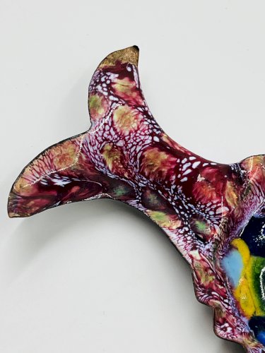 Coupelle Poisson Vintage Émaux sur Cuivre Moderniste 70s