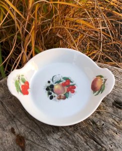 Coupelle rétro vintage en porcelaine Apilco motifs fruits