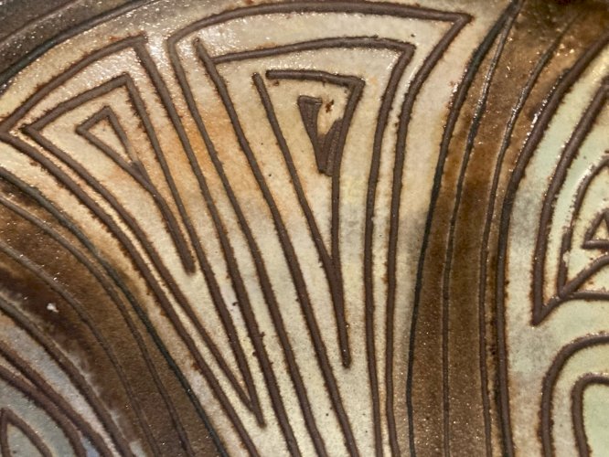 Coupelle Terre Cuite Vallauris Alexandre Kostanda Motif Abstrait Ceramique