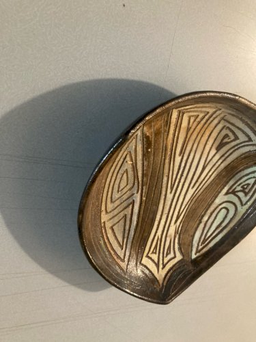 Coupelle Terre Cuite Vallauris Alexandre Kostanda Motif Abstrait Ceramique