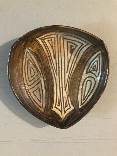 Coupelle Terre Cuite Vallauris Alexandre Kostanda Motif Abstrait Ceramique