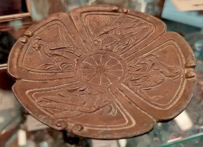 COUPELLE Video Poche BRONZE XIXe Decoration Motifs Oiseaux 6,5MAG 20/12