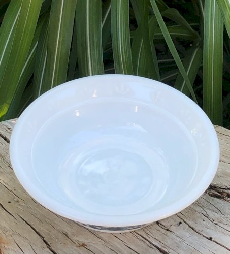 Coupelle vintage Avon en opaline motifs fleurs bleues