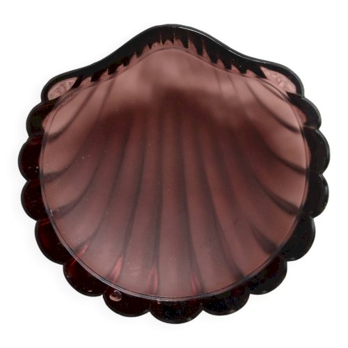 Coupelle vintage coquillage en verre moulé violet