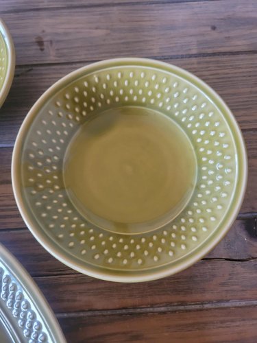 Coupelles / bols (x2) Geneviève Lethu + ravier, Grain de Riz vert