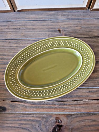 Coupelles / bols (x2) Geneviève Lethu + ravier, Grain de Riz vert