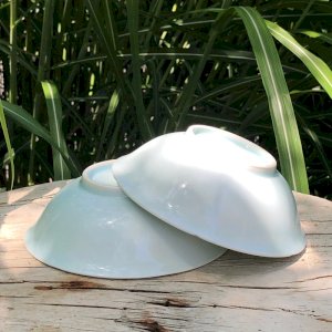 Turquoise blue porcelain bowls