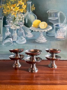 Coupes à glace dessert inox 18/10 vintage