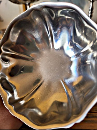 Coupes à glace en inox vintage années 70-80, forme de fleur