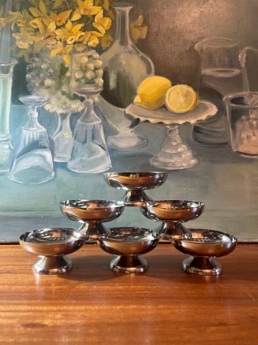 Coupes à glace en inox vintage