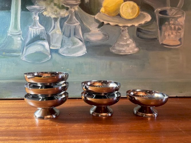 Coupes à glace en inox vintage