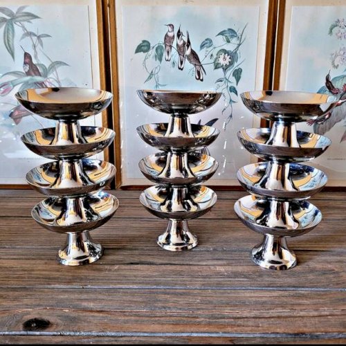 Coupes à glaces inox vintage Guy Degrenne (jusquà 18 disponibles)