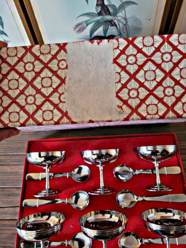 Coupes à glaces rondes Letang Rémy vintage inox 18/10 (lot de 6)