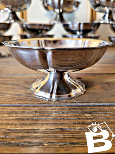 Coupes glaces inox Guy Degrenne, coupes basses forme de fleur