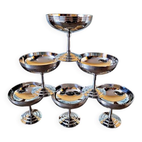 Coupes Létang Rémy pour glace, dessert en inox 18/10 (lot de 6)