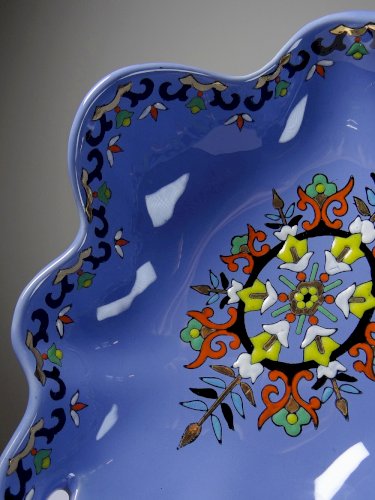 Coupe/vide poche faïence et émaux de Longwy émaillée modèle Chârtres vintage