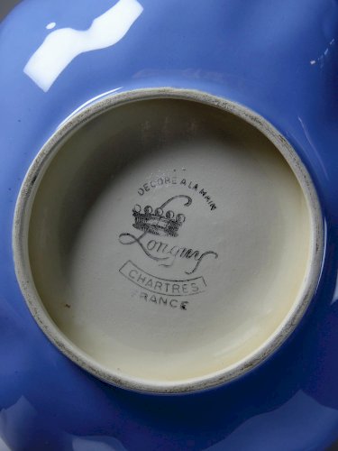 Coupe/vide poche faïence et émaux de Longwy émaillée modèle Chârtres vintage