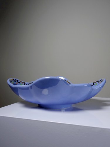 Coupe/vide poche faïence et émaux de Longwy émaillée modèle Chârtres vintage