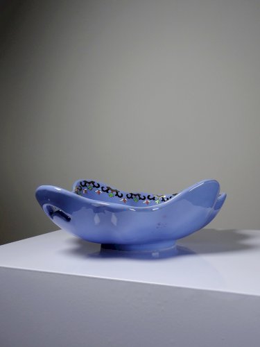 Coupe/vide poche faïence et émaux de Longwy émaillée modèle Chârtres vintage