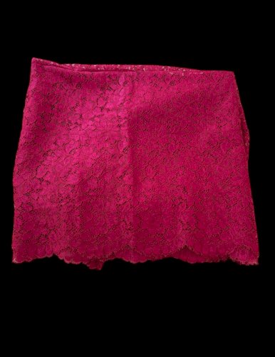 Coupon dentelle de calais rouge Neuf 4,26 m vintage vers 1950 Maison Darquer