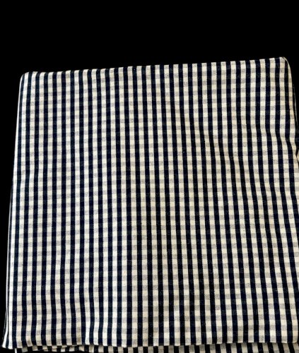 Coupon vintage de tissu neuf à carreaux bleu et blanc coton épais 364 X 153cms