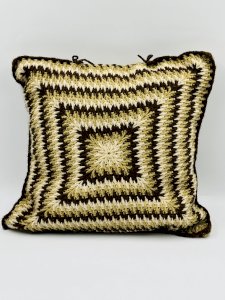 Vintage 70s crochet cushion