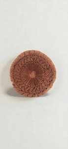 Pleated velvet round cushion