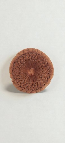 Coussin rond plissé velours