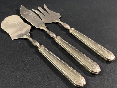 Silver-plated serving utensils for desserts 1930-1950