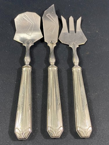 Couverts de service à entremets en métal argenté 1930-1950