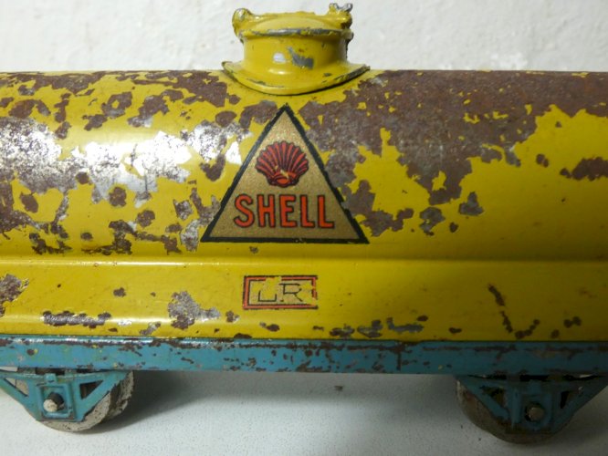 CR wagon citerne Shell – train ancien tôle lithographiée France années 50