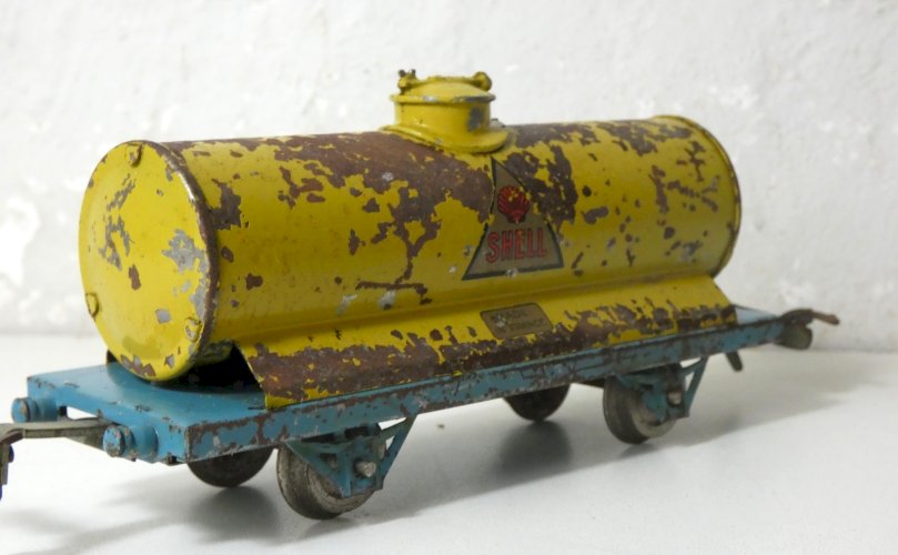CR wagon citerne Shell – train ancien tôle lithographiée France années 50