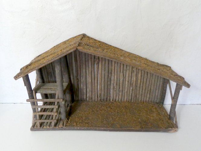 crèche Devineau – grande étable pour santons – Noël vintage