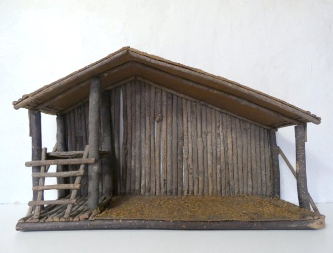 crèche Devineau – grande étable pour santons – Noël vintage