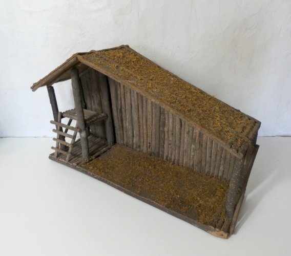 crèche Devineau – grande étable pour santons – Noël vintage