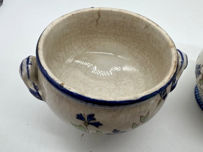 Creil & Montereau – Set de 5 Pots de Crème – Service Barbeau – XIXe