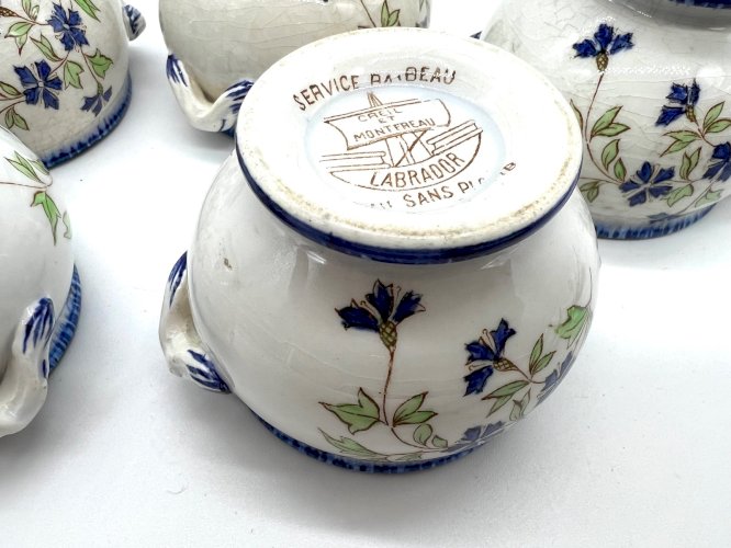 Creil & Montereau – Set de 5 Pots de Crème – Service Barbeau – XIXe