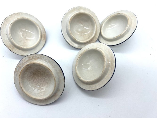 Creil & Montereau – Set de 5 Pots de Crème – Service Barbeau – XIXe