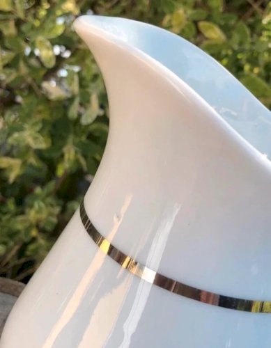 Crémier blanc liseré argenté en porcelaine CH-R