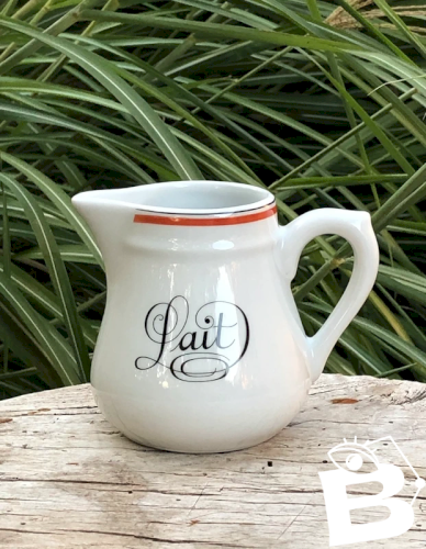 Crémier vintage en porcelaine d Auteuil modèle Bistrot Orange