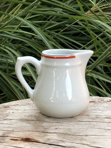 Crémier vintage en porcelaine d Auteuil modèle Bistrot Orange