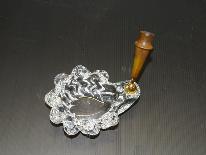 -CRISTAL DAUM VIDE POCHE PORTE CRAYON PRESSE PAPIER VINTAGE COLLECTION VITRINE D