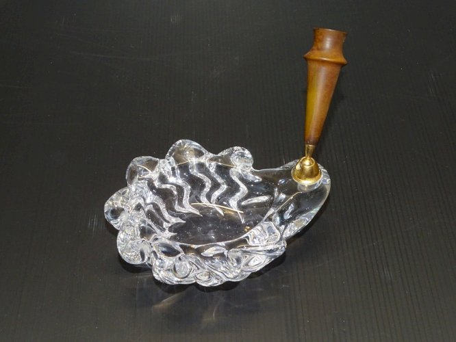 -CRISTAL DAUM VIDE POCHE PORTE CRAYON PRESSE PAPIER VINTAGE COLLECTION VITRINE D