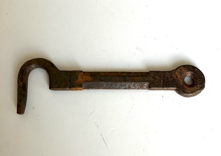 crochet ancien fer forge pour porte armoire etagere meuble volet longueur 9,6 cm