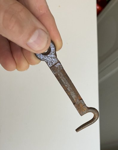 crochet ancien fer forge pour porte armoire etagere meuble volet longueur 9,6 cm