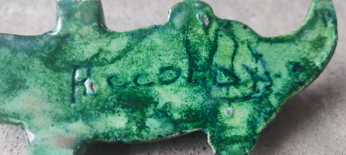 Crocodile Accolay en céramique émaillée