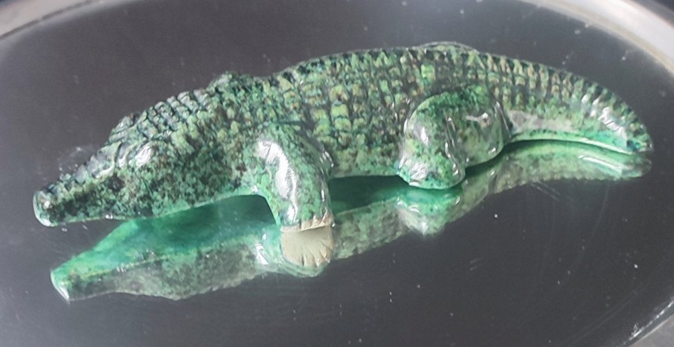 Crocodile Accolay en céramique émaillée