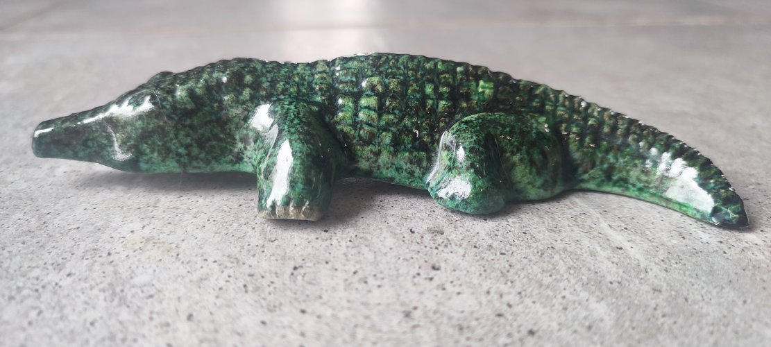 Crocodile Accolay en céramique émaillée