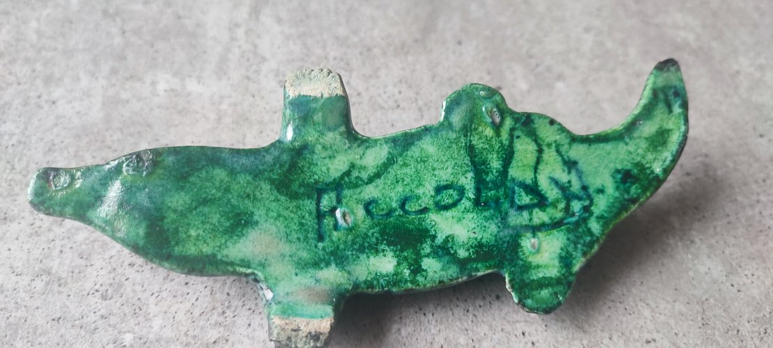 Crocodile Accolay en céramique émaillée
