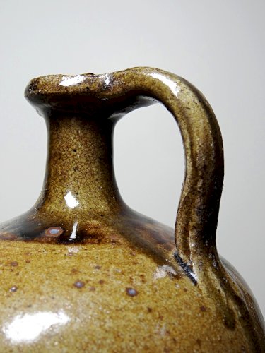 Cruche ancienne XIXe-XXe grès de Puisaye artisanal vernissée
